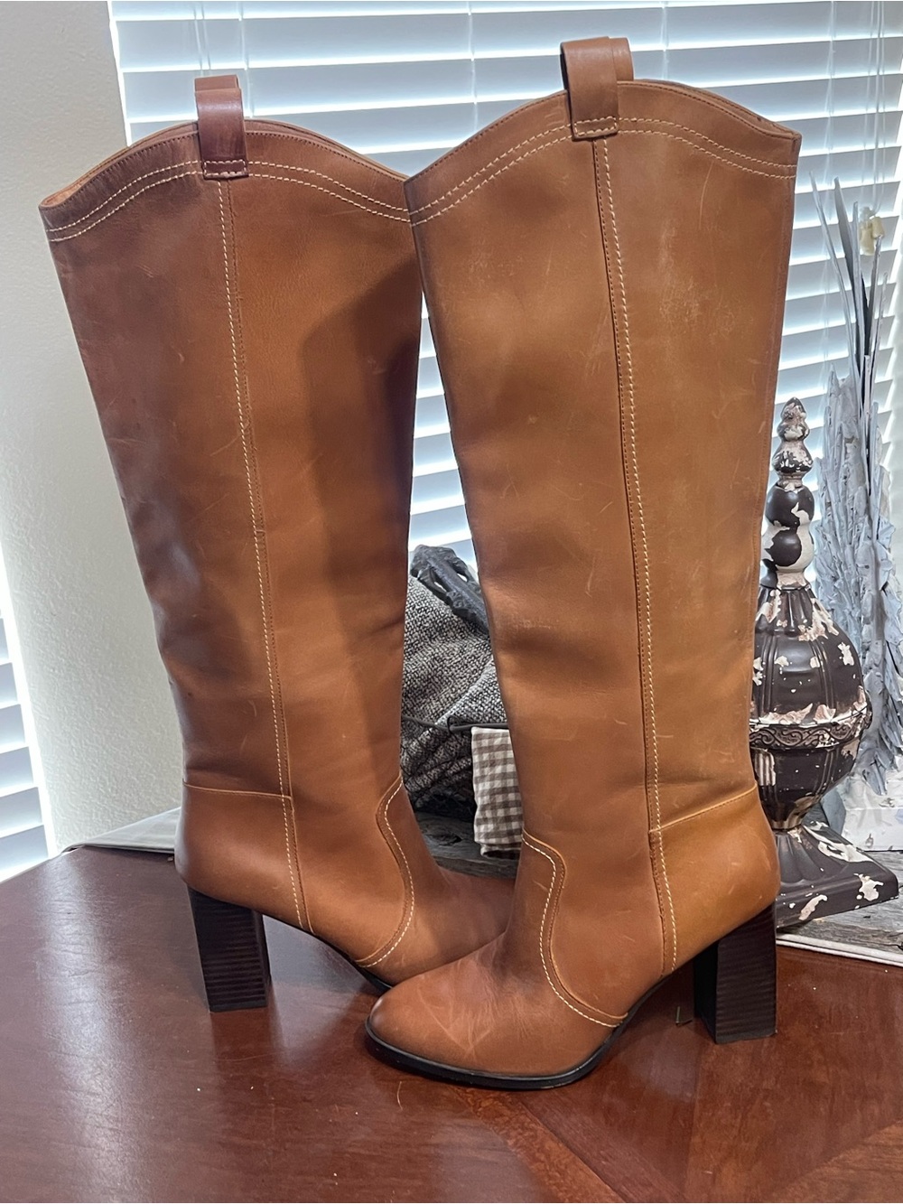 Deltan leather high boots tall Brianne